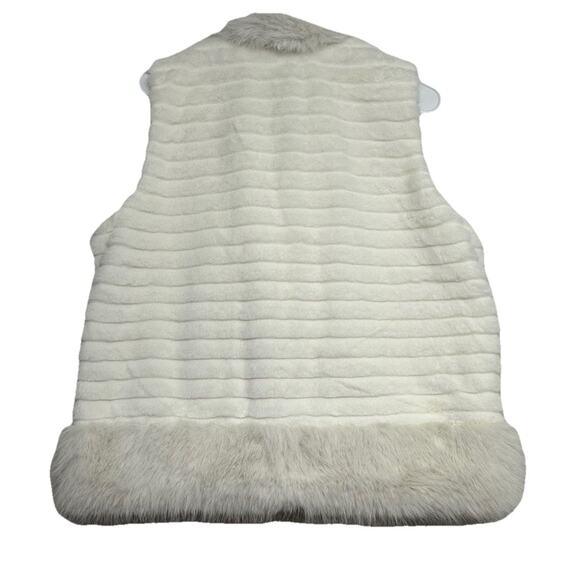 Kaleidoscope Faux Fur Vest Ivory Soft Womens One Size - Picture 6 of 7